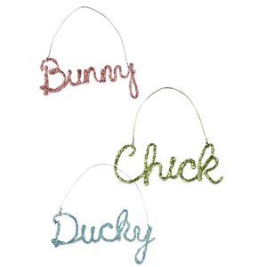Bethany Lowe Chick Bunny Ducky Hanging Ornaments S/3